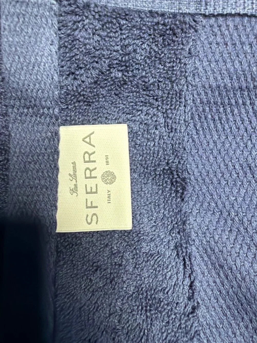 NWT SFERRA Bello Bath Towel Dark Blue Size 30x60